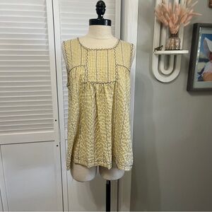 Max Studio Yellow Checkered Sleeveless Top